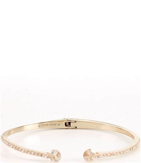 givenchy gold crystal hinged cuff bracelet|givenchy skeleton bracelet.